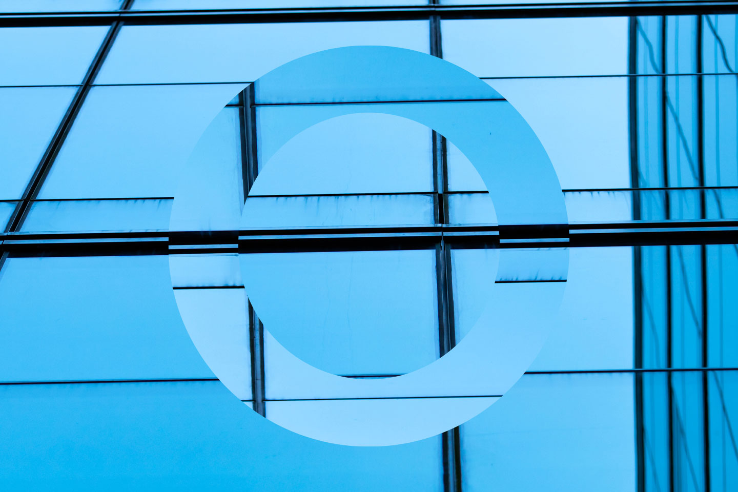 Blue Glass Windows On Office Building