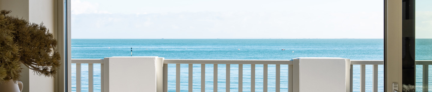 View from a balcony overlooking the sea