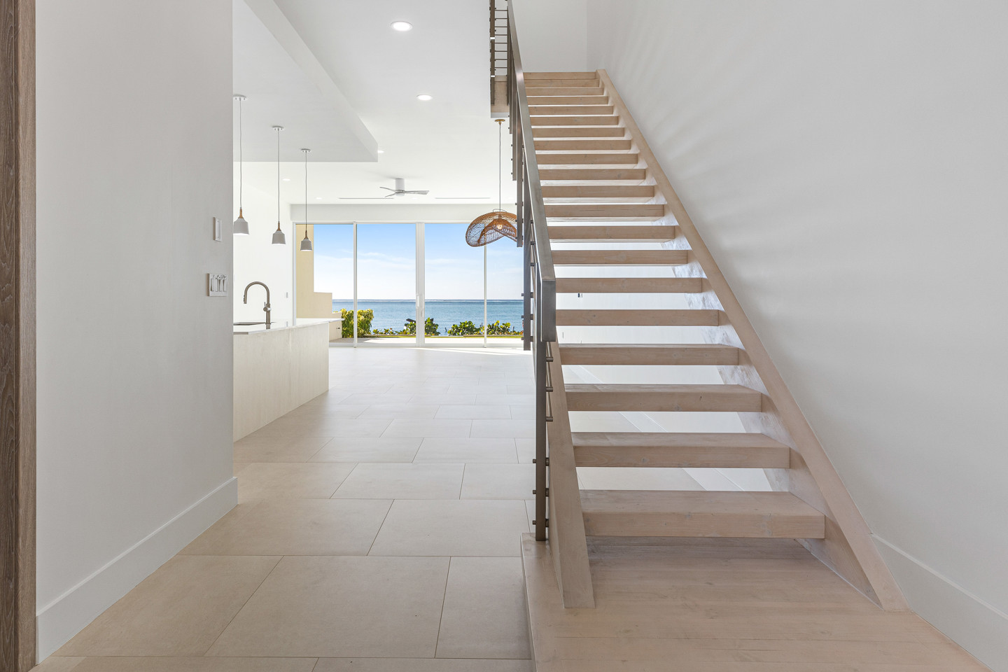 Interior of house with focus on stair case