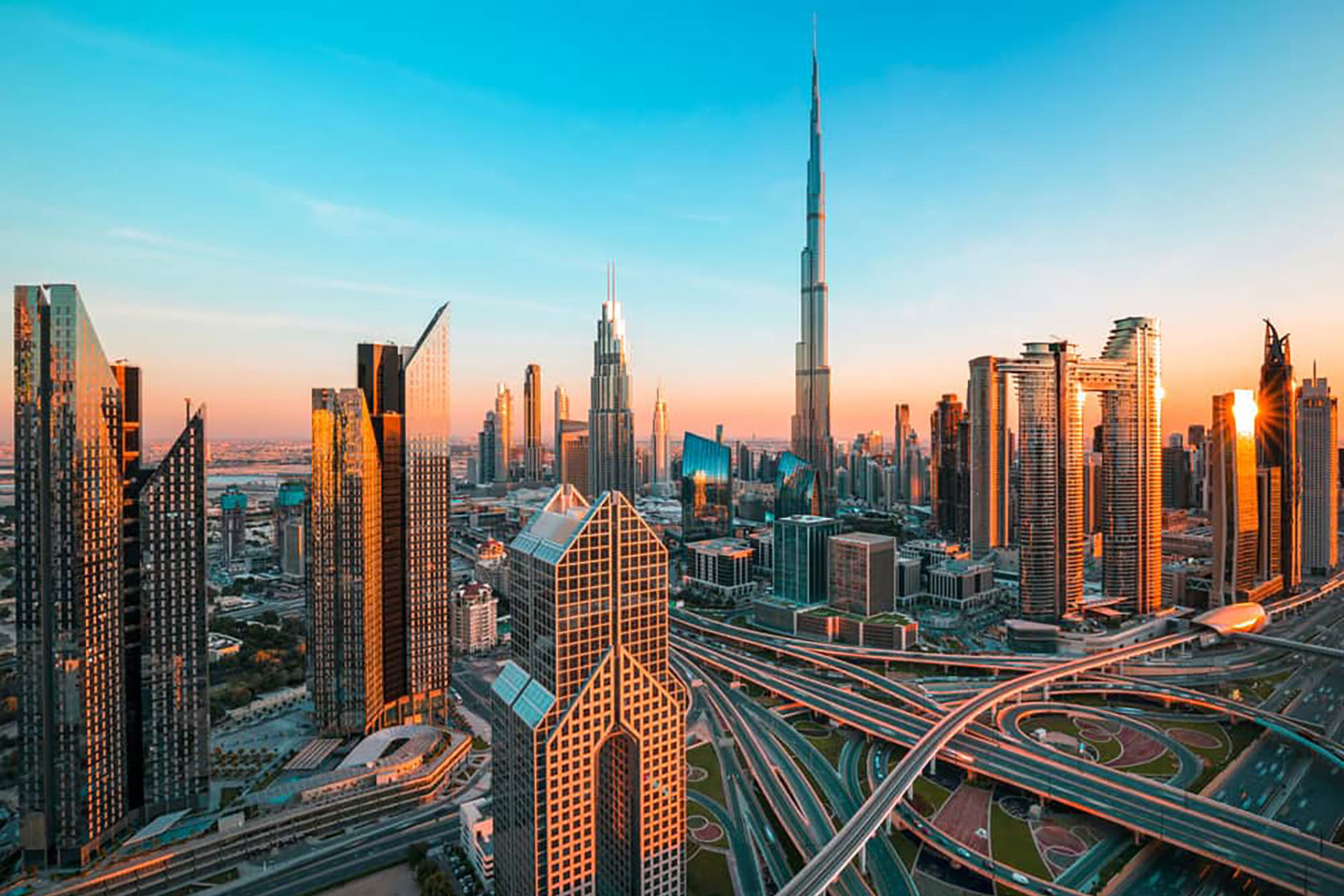 Dubai skyline at dawn