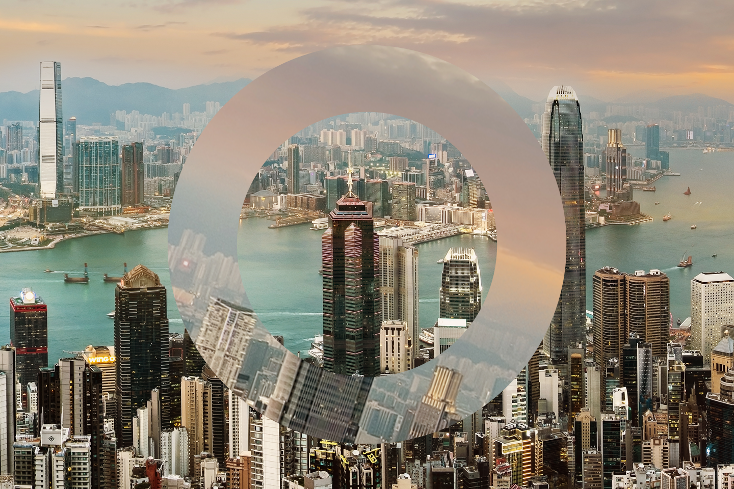 Hong Kong Skyline At Sunset